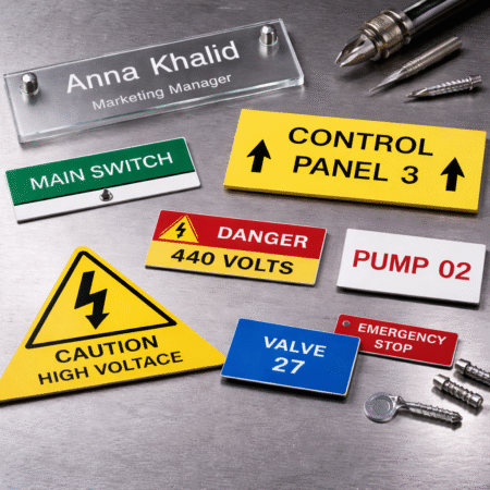 PVC engraving Doha electrical panel labels